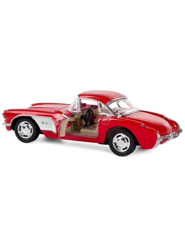 Машинка металлическая Kinsmart 1:34 «1957 Chevrolet Corvette» KT5316D инерционная / Красный