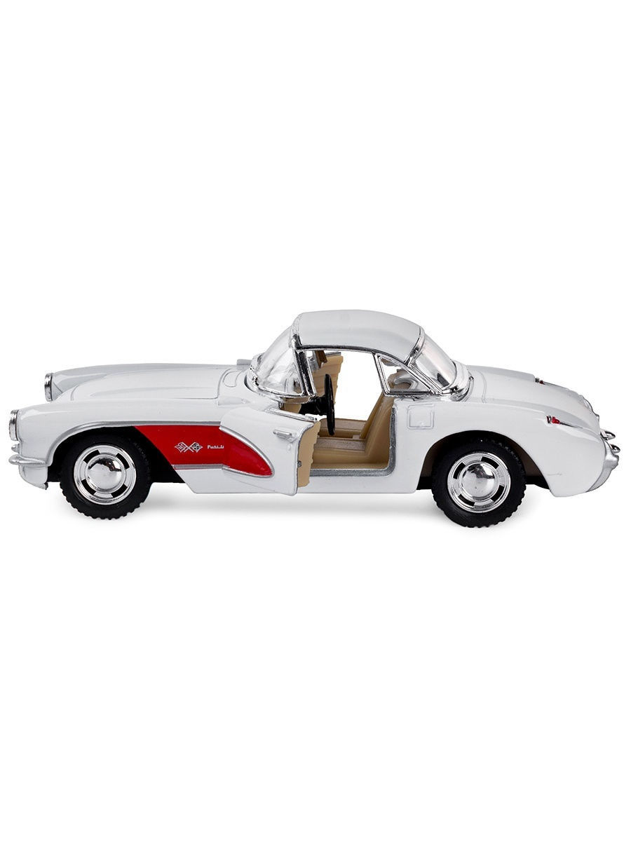 Машинка металлическая Kinsmart 1:34 «1957 Chevrolet Corvette» KT5316D инерционная / Белый