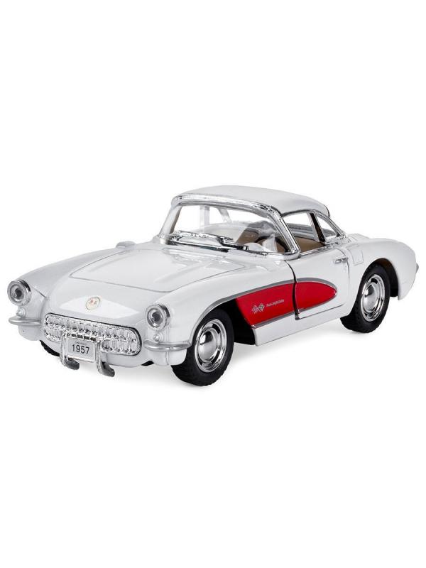 Машинка металлическая Kinsmart 1:34 «1957 Chevrolet Corvette» KT5316D инерционная / Белый