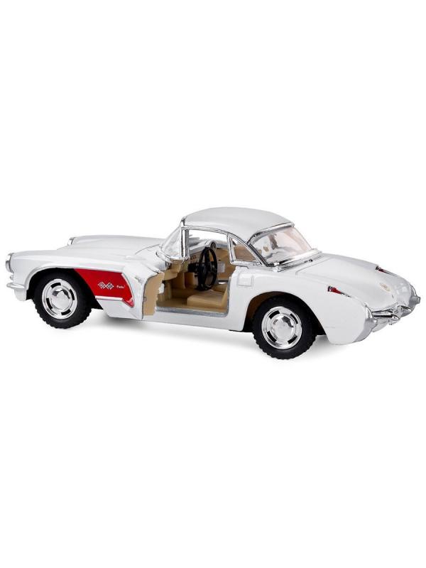 Машинка металлическая Kinsmart 1:34 «1957 Chevrolet Corvette» KT5316D инерционная / Белый