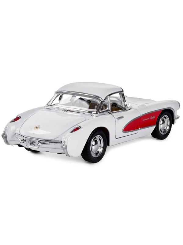 Машинка металлическая Kinsmart 1:34 «1957 Chevrolet Corvette» KT5316D инерционная / Белый