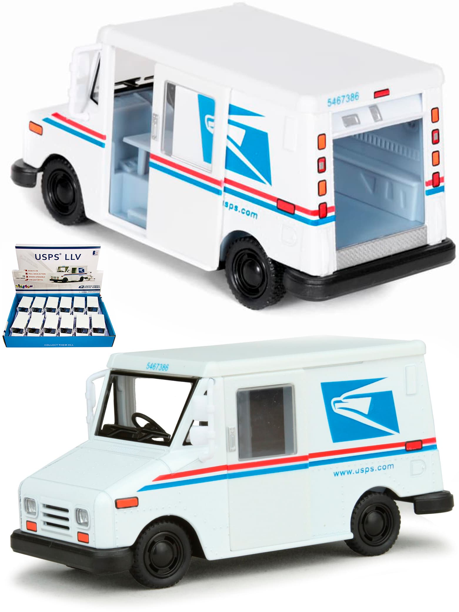 Металлическая машинка KinsFun 1:36 «USPS LLV» KT5112D инерционная