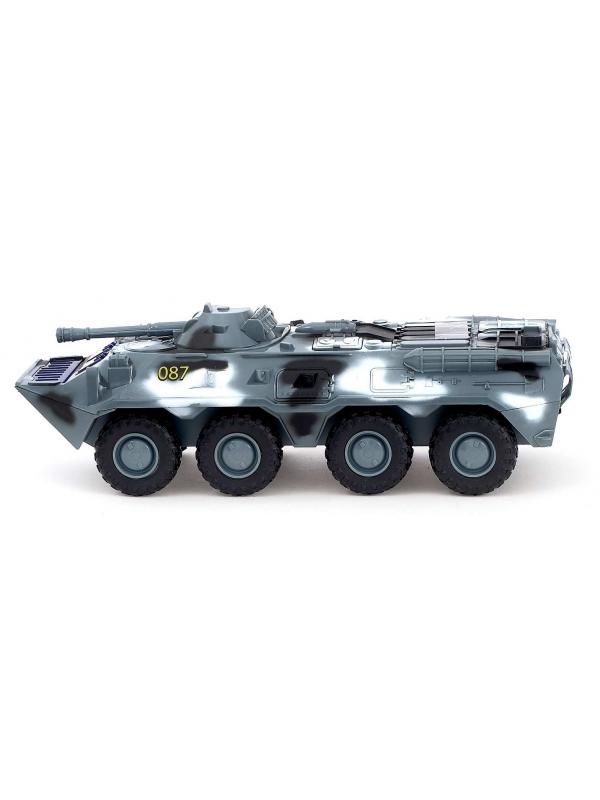 Машина инерционная Play Smart 1:35 «БТР-80» 24 см. 9629-C Автопарк, свет и звук / Серый