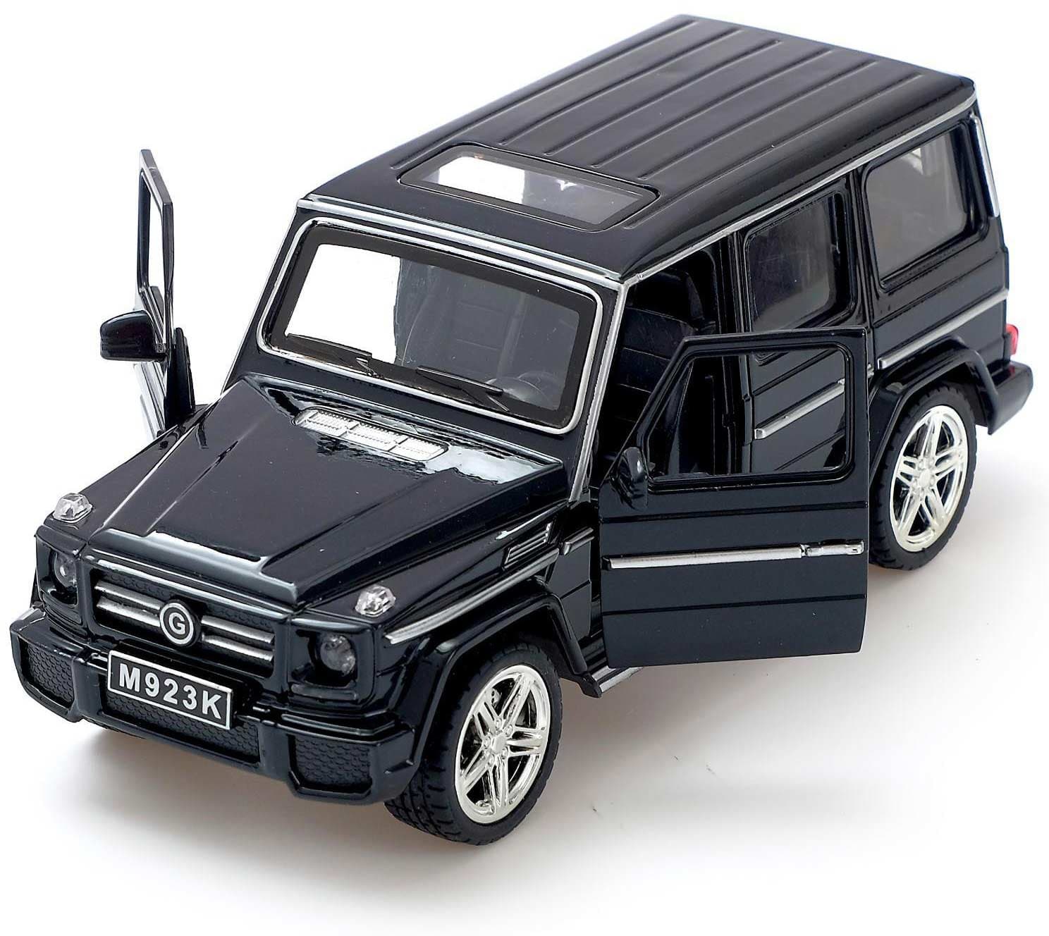 Машинка металлическая XLG 1:24 «Mercedes-Benz G-class» M923K 20 см. инерционная, свет, звук / Черный