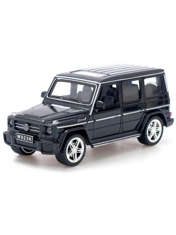 Машинка металлическая XLG 1:24 «Mercedes-Benz G-class» M923K 20 см. инерционная, свет, звук / Черный