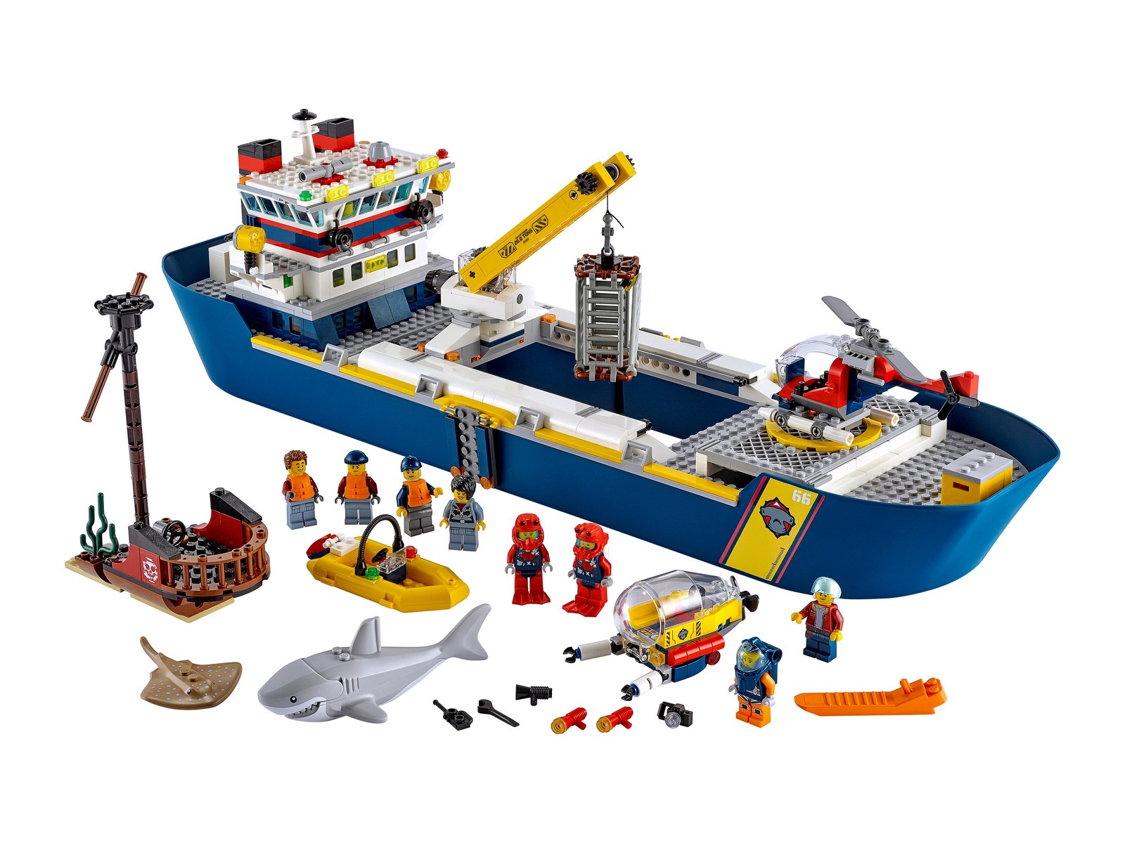 Конструктор LEGO City Oceans 60266 «Океан: исследовательское судно» / 745  деталей