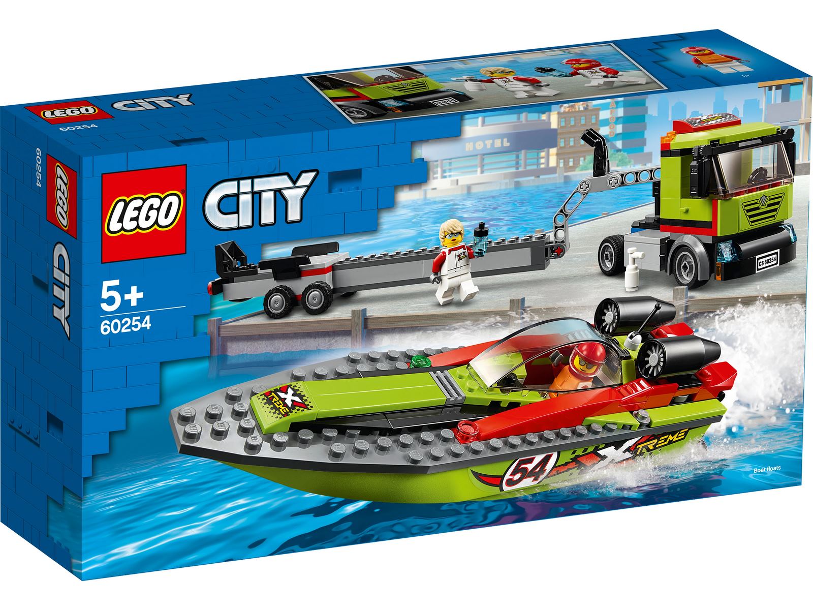 Конструктор LEGO City Great Vehicles «Транспортировщик скоростных катеров» 60254 / 238 деталей