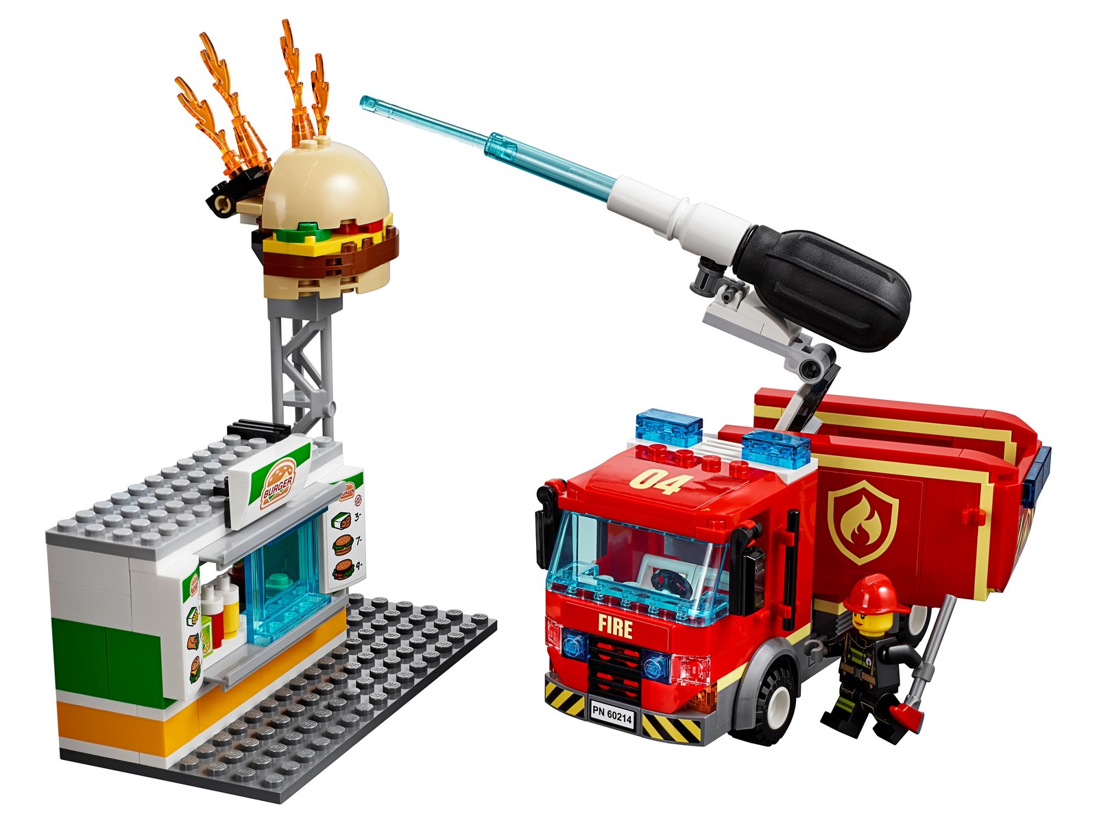 Конструктор LEGO City Fire «Пожар в бургер-кафе» 60214 / 327 деталей