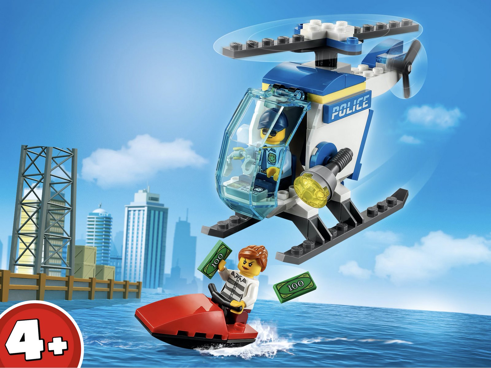 Конструктор LEGO City Police «Полицейский вертолёт» 60275 / 51 деталь