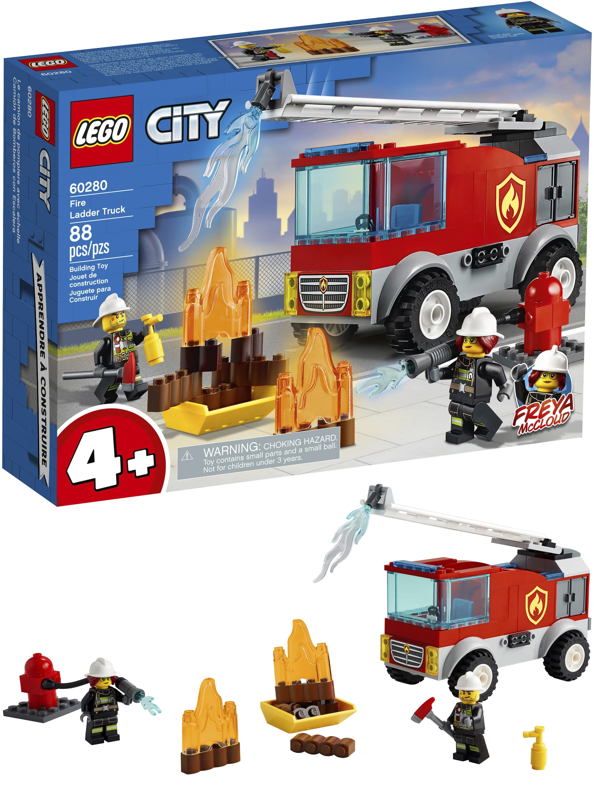 Конструктор LEGO City Fire «Пожарная машина с лестницей» 60280 / 88 деталей