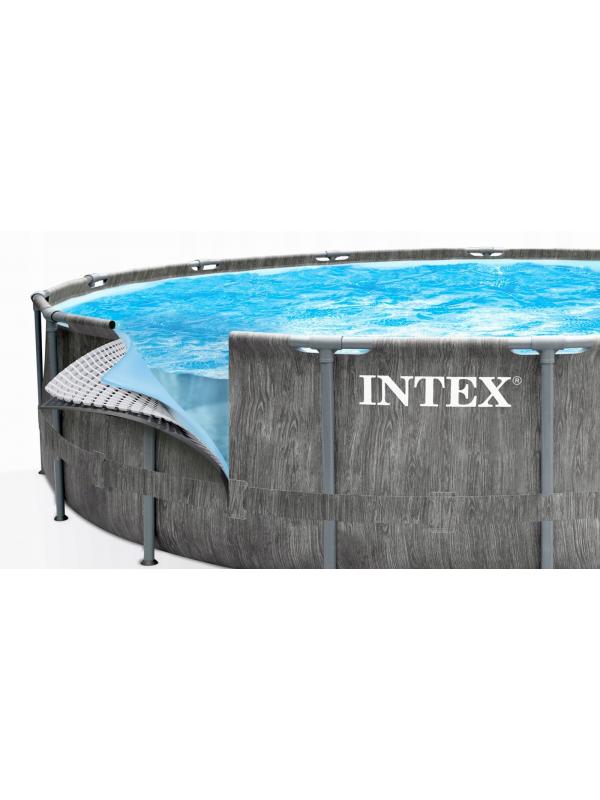 Круглый каркасный бассейн Intex «GreyWood Prism Frame» 26742 457х122 см., фильтр-насос, лестница, подстилка, тент