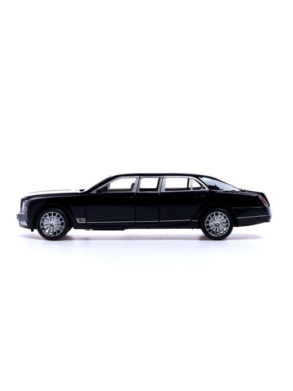 Машинка металлическая XLG 1:24 «Bentley Mulsanne Grand Limousine» M929F 20 см. инерционная, свет, звук / Черный