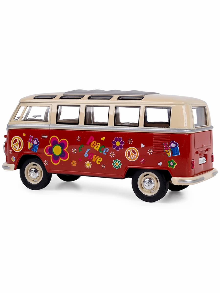Металлическая машинка Kinsmart 1:24 «1962 Volkswagen Classical Bus (С принтом)» KT7005DF / Микс