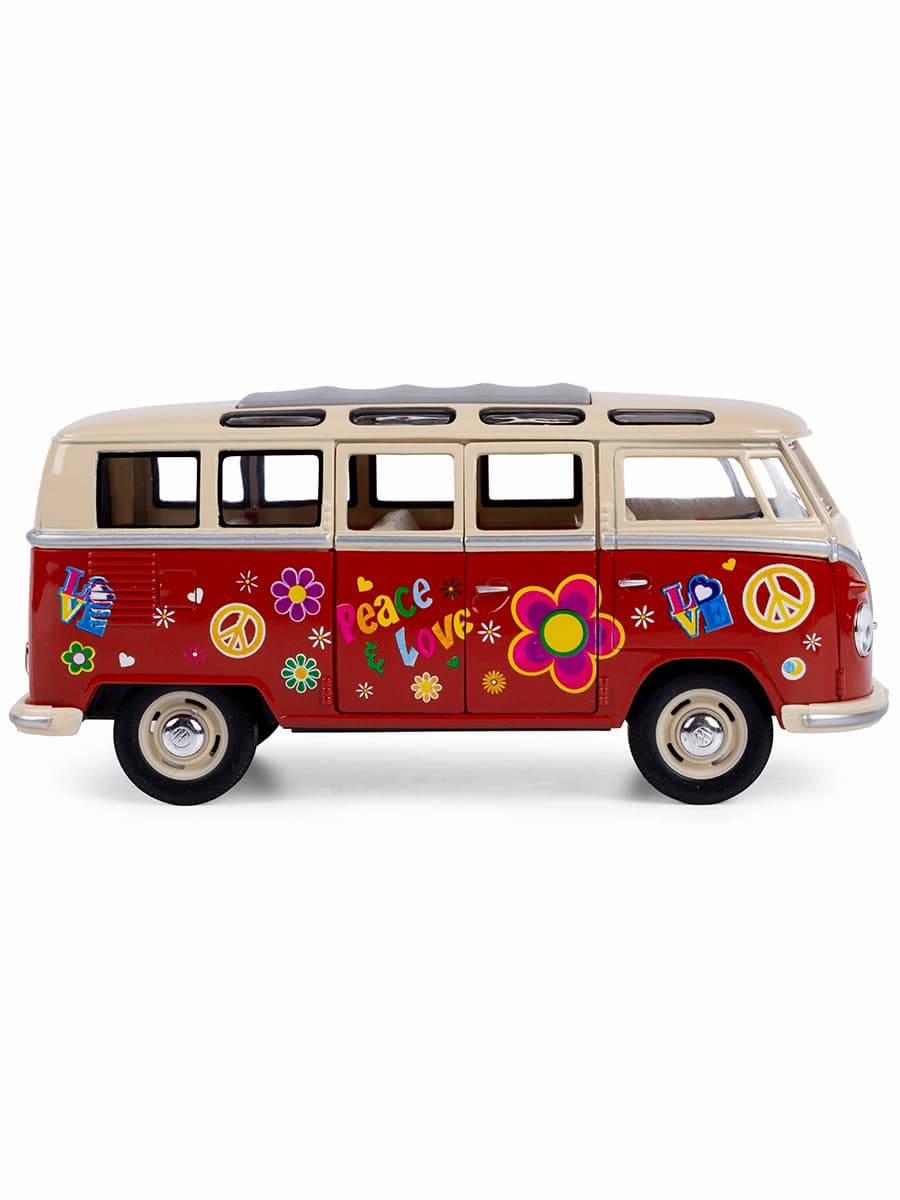 Металлическая машинка Kinsmart 1:24 «1962 Volkswagen Classical Bus (С принтом)» KT7005DF / Микс