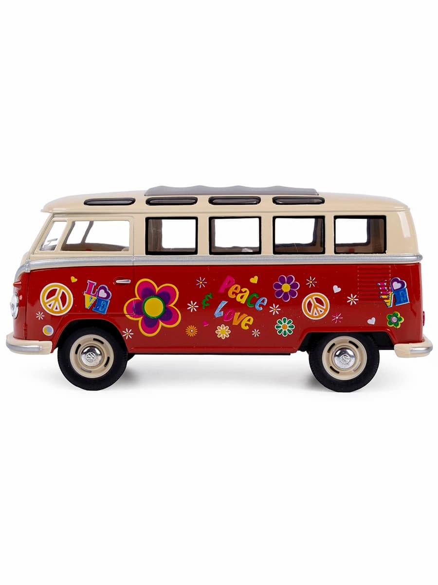 Металлическая машинка Kinsmart 1:24 «1962 Volkswagen Classical Bus (С принтом)» KT7005DF / Микс