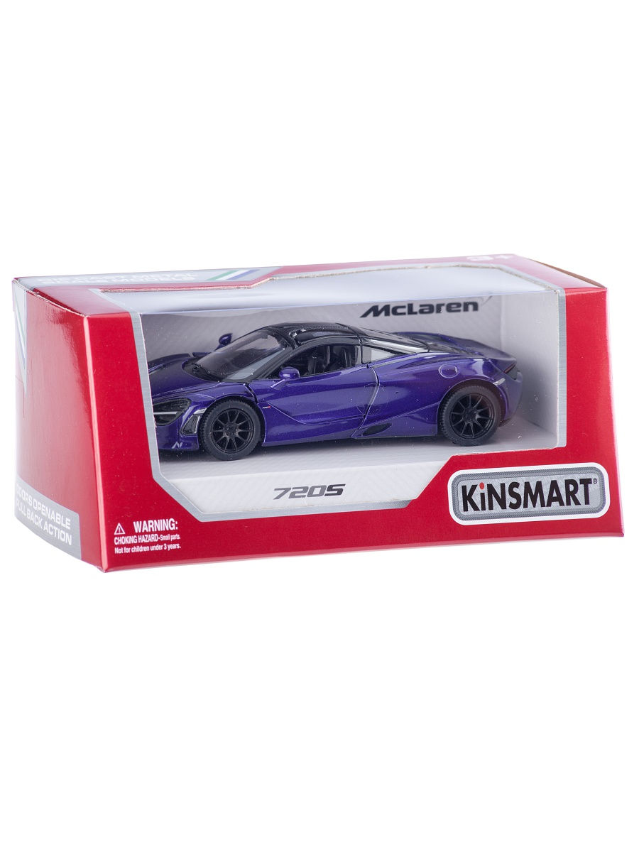 Машинка металлическая Kinsmart 1:36 «McLaren 720S» KT5403W инерционная в коробке / Микс
