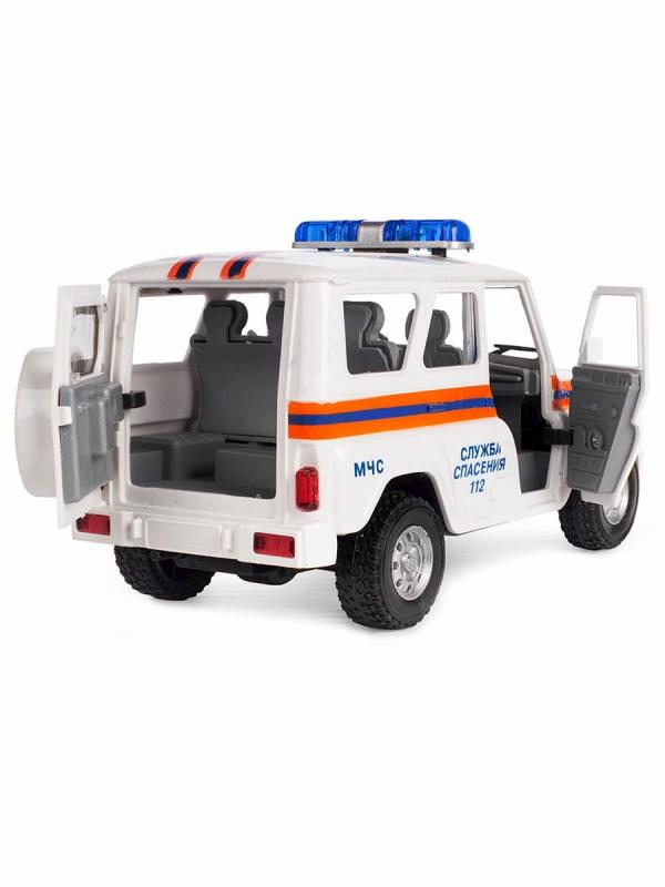 Внедорожник инерционный Play Smart 1:24 «УАЗ Hunter МЧС» 9076-F Автопарк, свет и звук