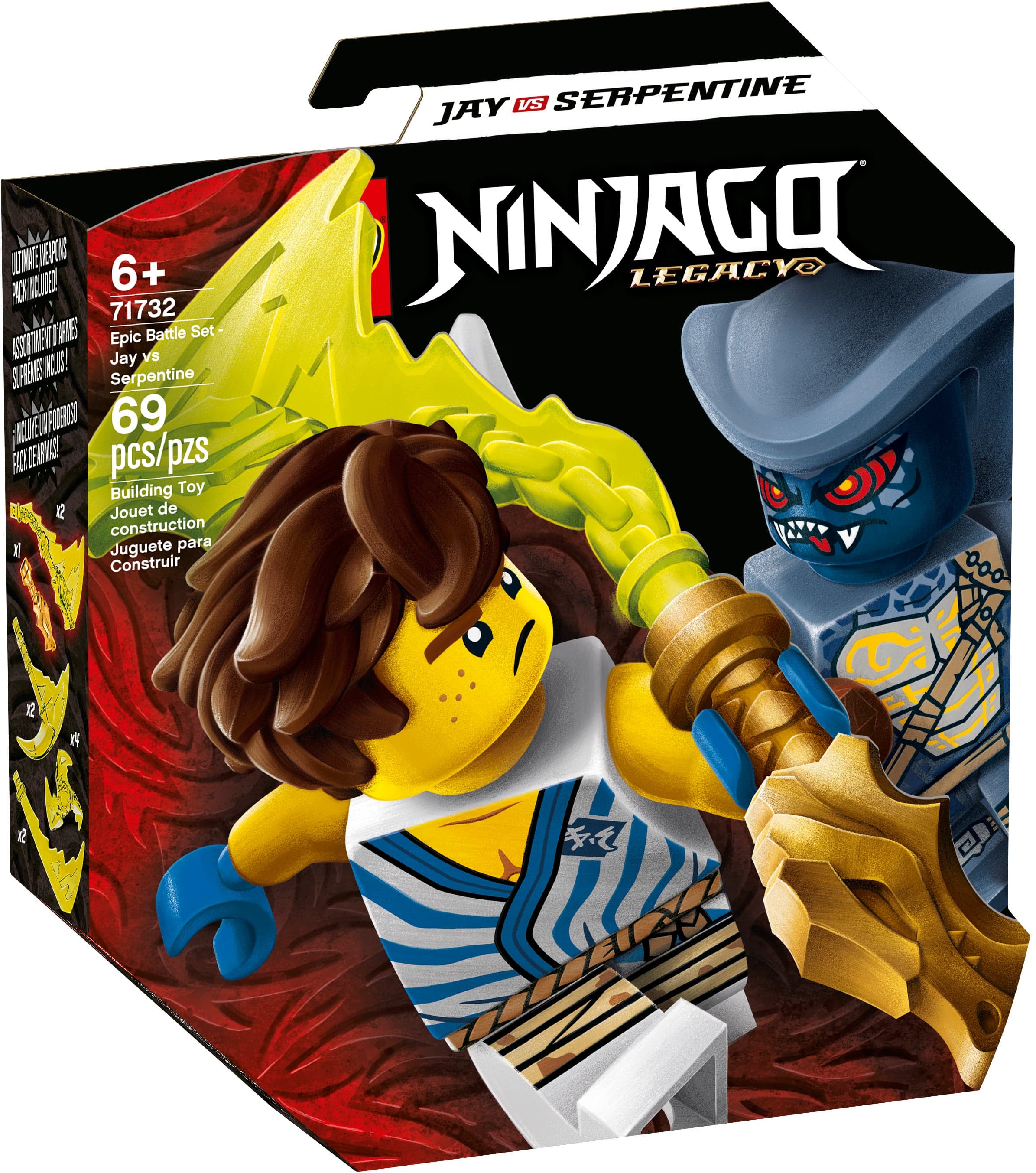 Конструктор LEGO NINJAGO «Легендарные битвы: Джей против воина-Серпентина» 71732 / 69 деталей