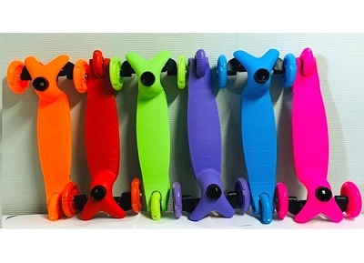 Самокат детский Scooter МИНИ 3х колесный, колеса полиуретан, 6 цветов (12шт)