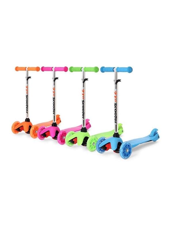 Самокат детский Scooter МИНИ 3х колесный, колеса полиуретан, 6 цветов (12шт)