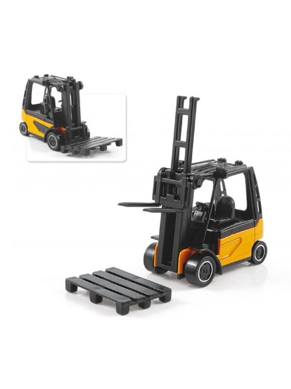 Металлическая машинка Play Smart 1:64 «Вилочный погрузчик с паллетом» 6535D
