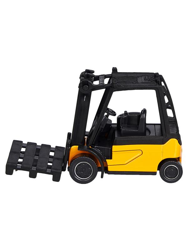 Металлическая машинка Play Smart 1:64 «Вилочный погрузчик с паллетом» 6535D