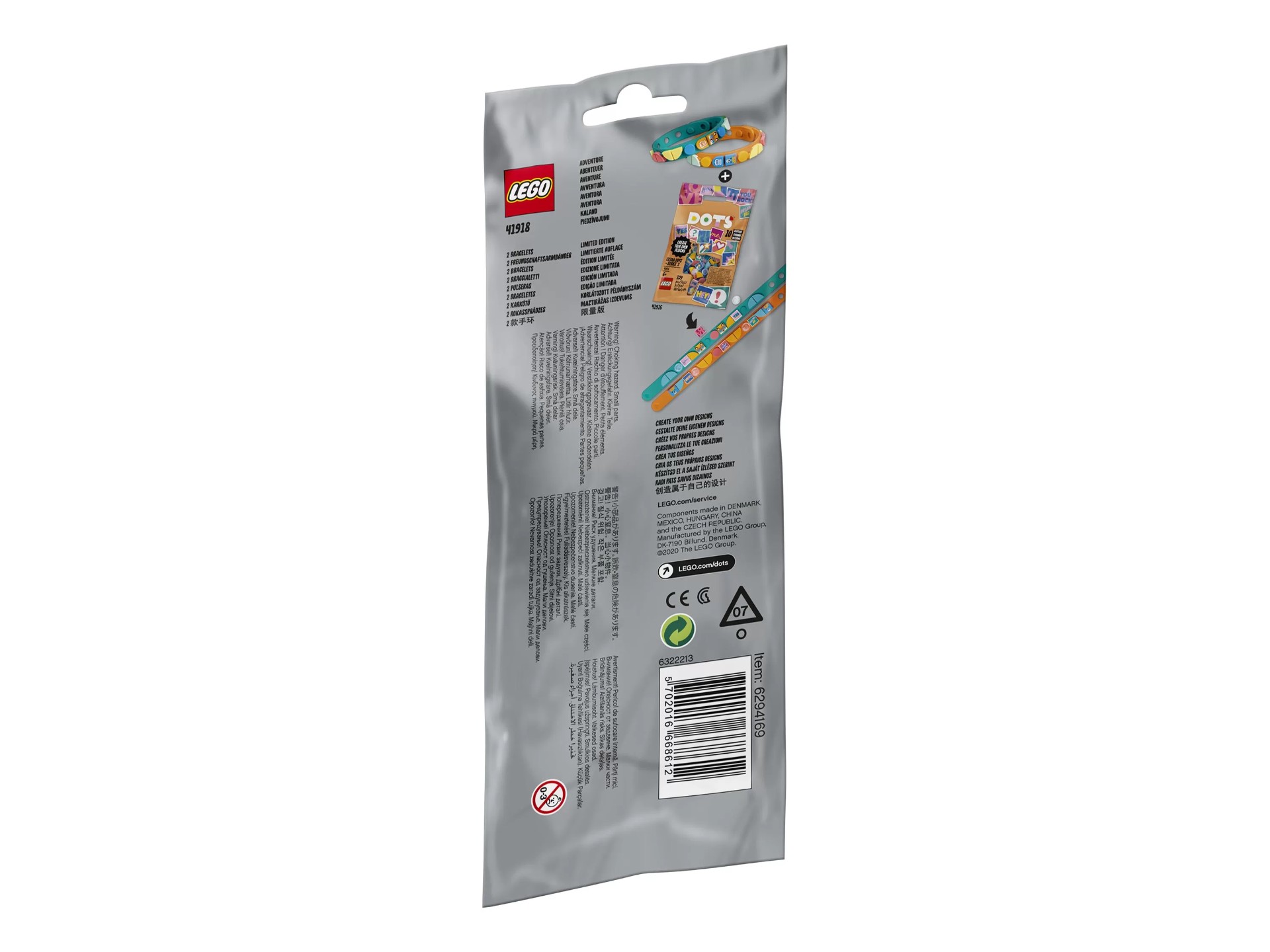 Набор для творчества LEGO DOTS «Браслеты Приключения» 41918 / 34 детали