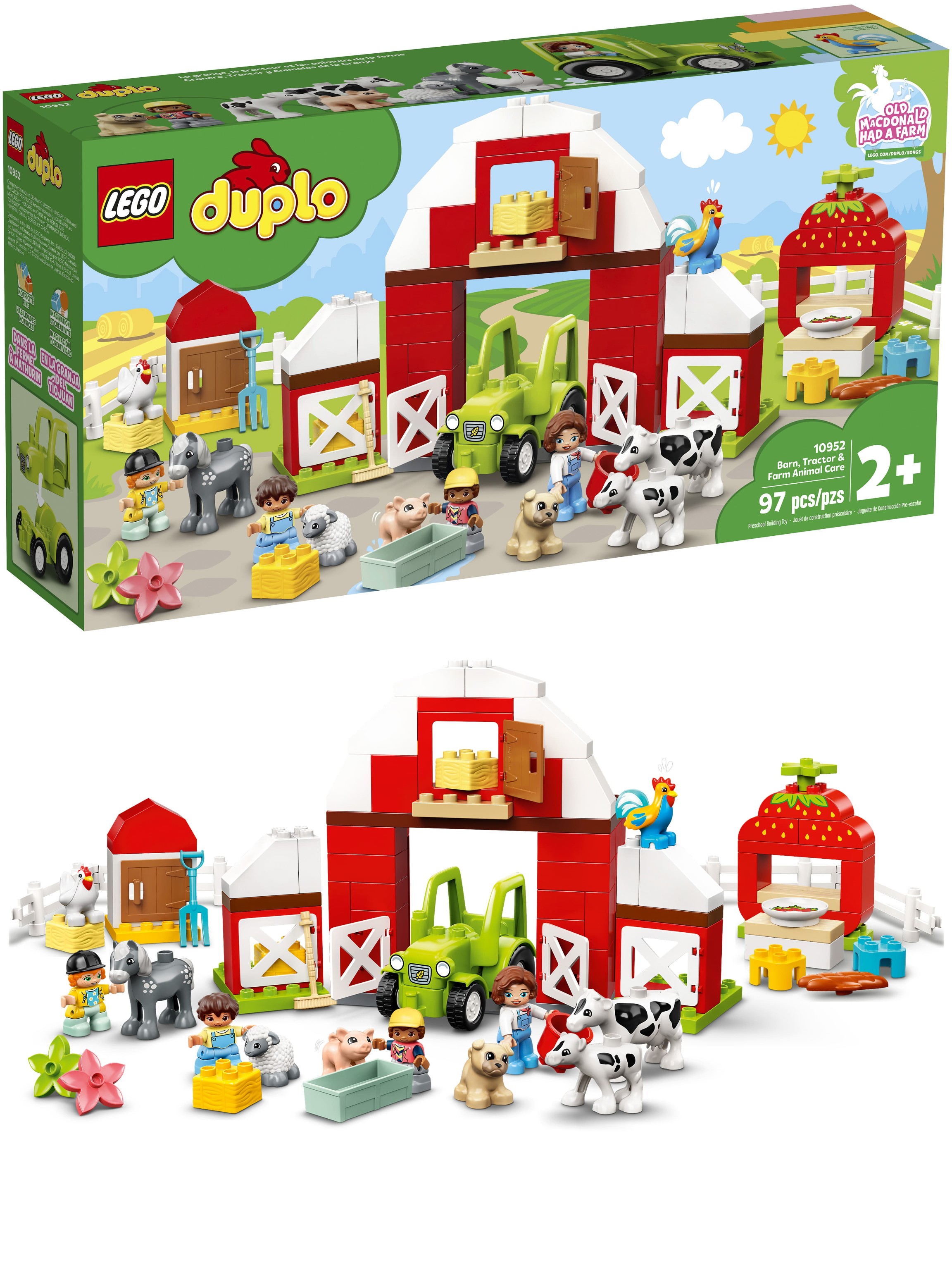 Конструктор LEGO Duplo «Фермерский трактор, домик и животные» 10952 / 97 деталей