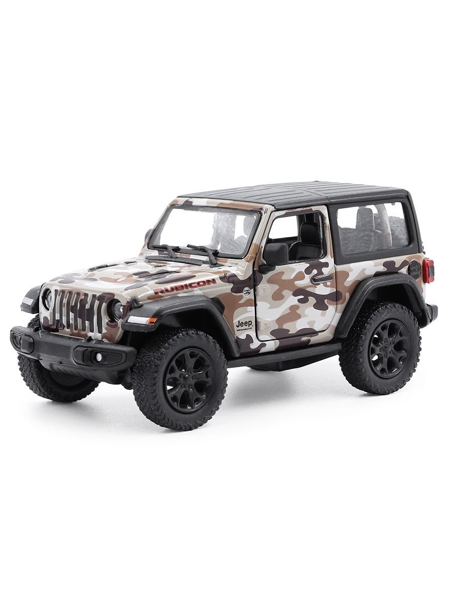 Металлическая машинка Kinsmart 1:34 «2018 Jeep Wrangler Camo Edition (Жесткий верх)» KT5420DB, инерционный / Микс