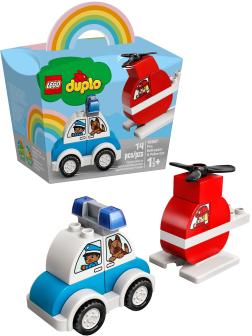 Конструктор LEGO Duplo «Мой первый пожарный вертолет и полицейский автомобиль» 10957 / 14 деталей
