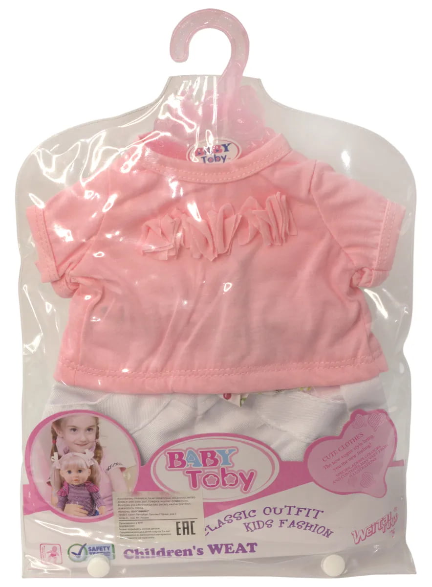 Одежда для интерактивной куклы 38-42 см «Baby Toby» T8158 / кофточка с белыми бриджами