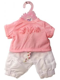 Одежда для интерактивной куклы 38-43 см «Baby Toby» T8158 / кофточка с белыми бриджами