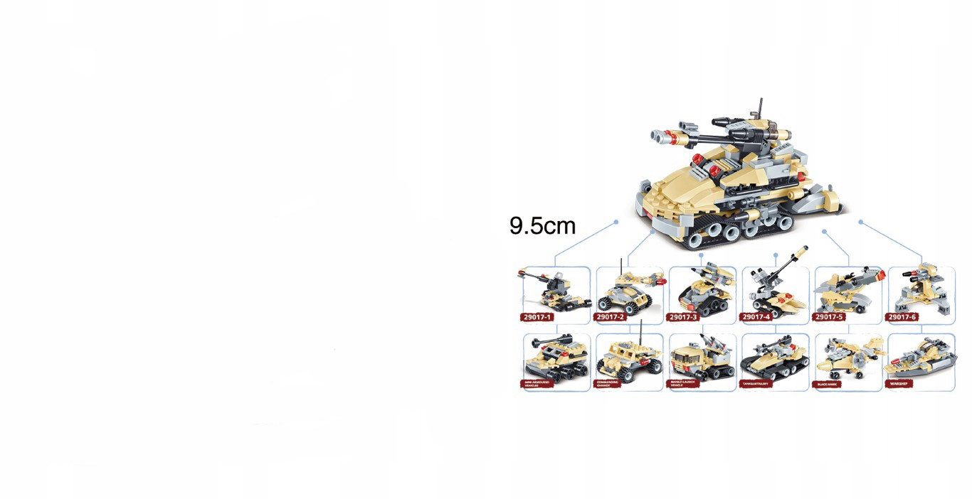Конструктор Jie Star «Военная техника 12 в 1» 29017