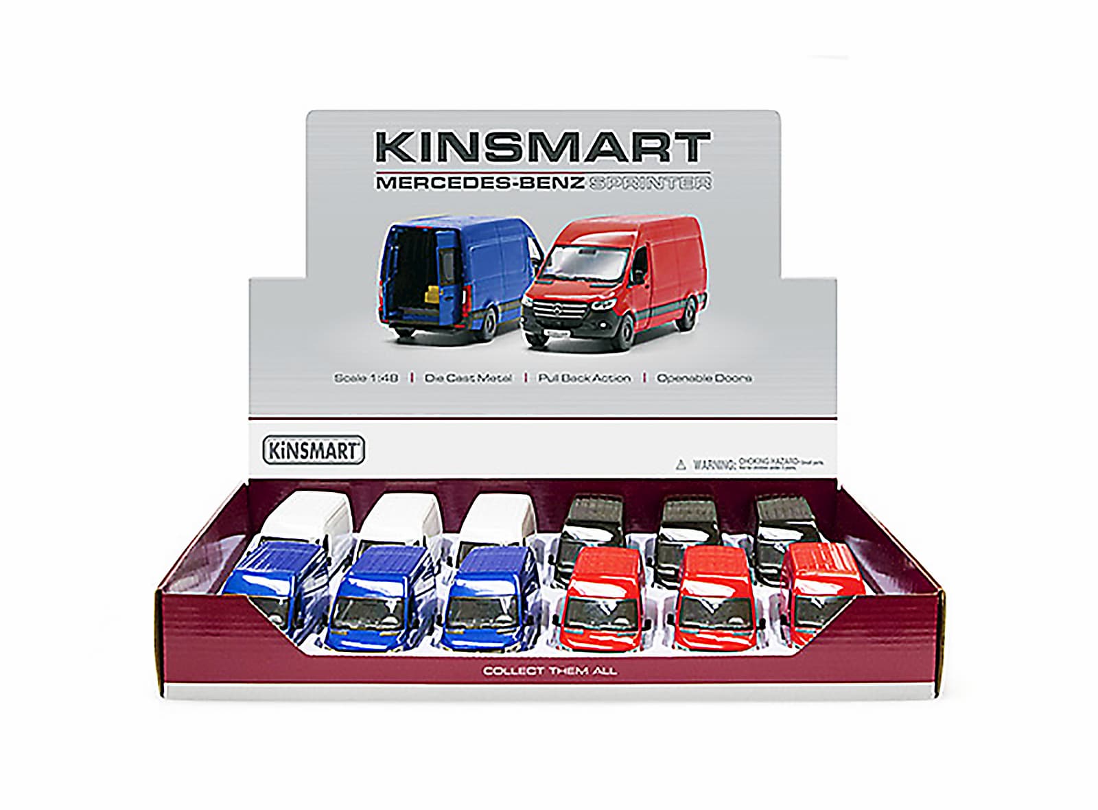 Металлическая машинка Kinsmart 1:48 «Mercedes-Benz Sprinter» KT5426D, инерционная / Микс