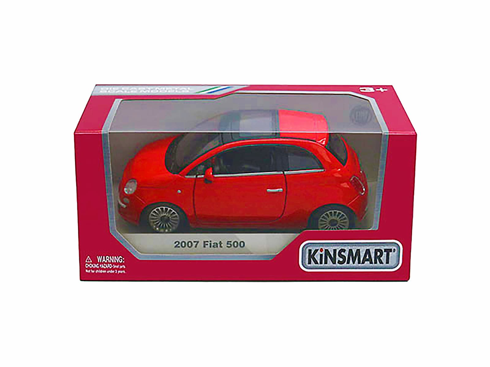 Металлическая машинка Kinsmart 1:28 «2007 Fiat 500» KT5345W, инерционная в коробке / Микс