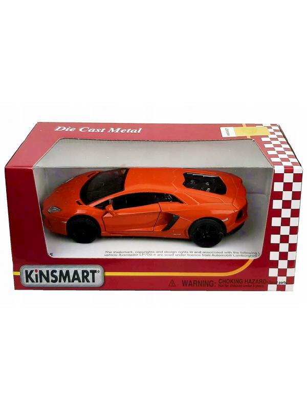 Металлическая машинка Kinsmart 1:38 «Lamborghini Aventador LP 700-4» KT5355W, инерционная в коробке / Микс
