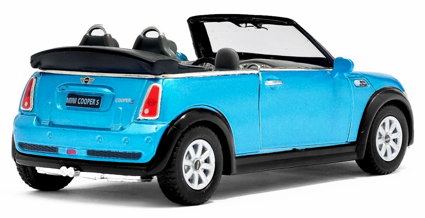 Металлическая машинка Kinsmart 1:28 «Mini Cooper S Convertible» KT5089W инерционная в коробке / Микс