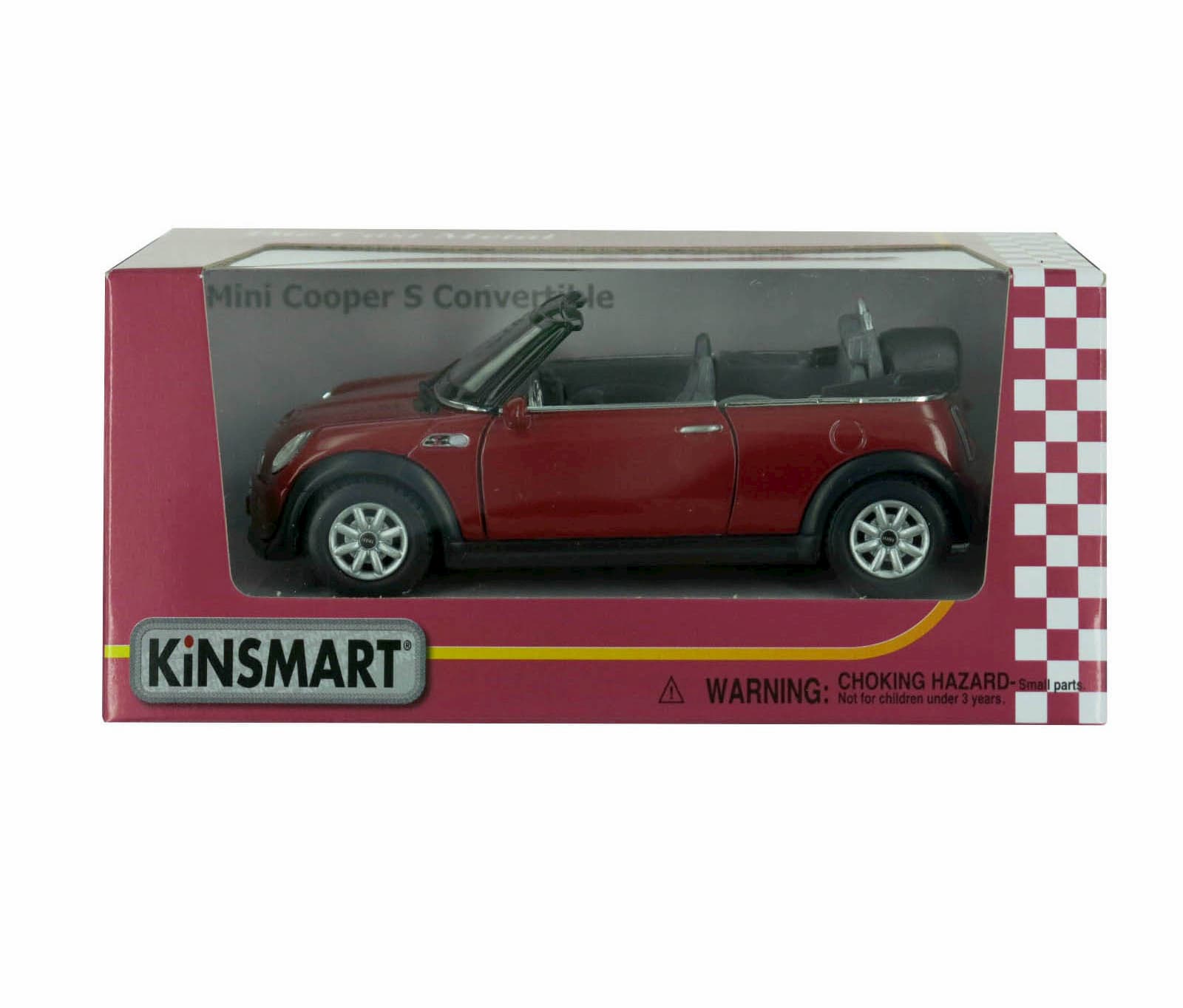 Металлическая машинка Kinsmart 1:28 «Mini Cooper S Convertible» KT5089W инерционная в коробке / Микс