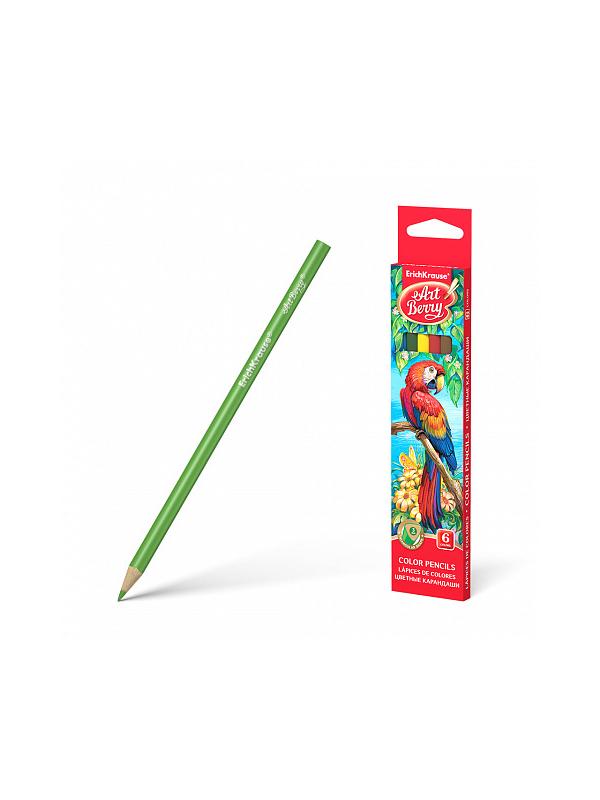 Карандаши цветные трехгранные ArtBerry 6 цветов