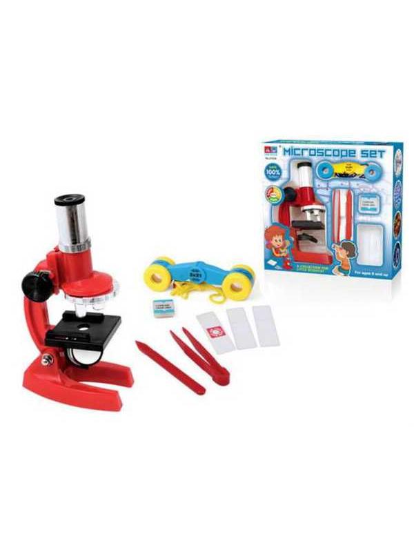 Микроскоп с аксессуарами Junfa Toys 8 предметов / Красный