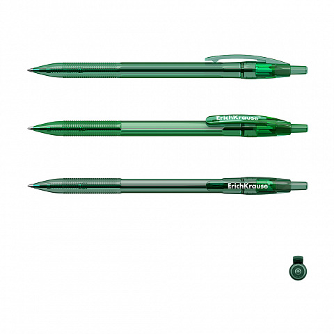 Ручка шариковая автоматическая ErichKrause R-301 Original Matic 0.7, цвет чернил зеленый (в тубусе по 60 шт.)