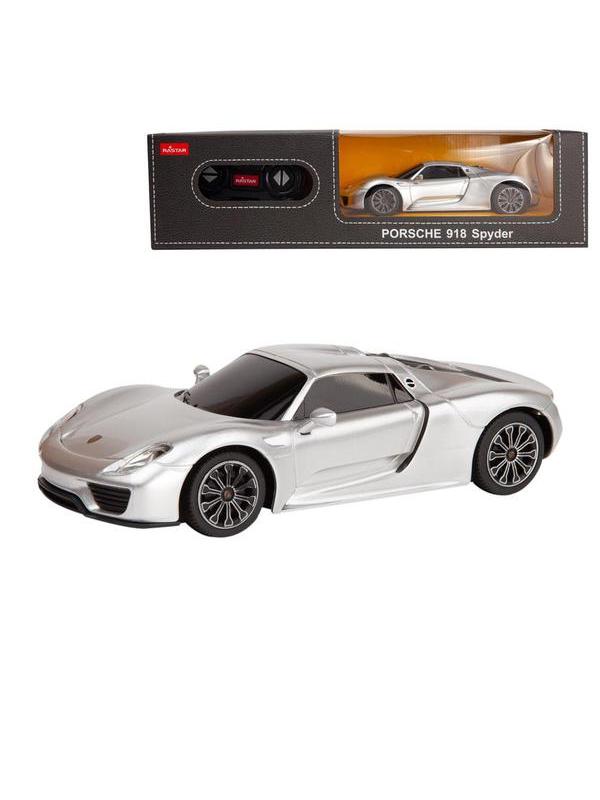 Машинка на радиоуправлении RASTAR PORSCHE 918 Spyder, серебряный 27MHZ 1:24