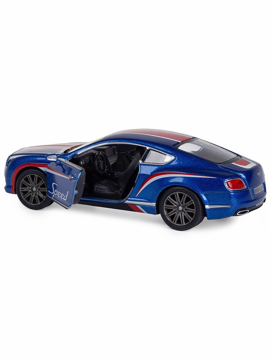 Металлическая машинка Kinsmart 1:38 «2012 Bentley Continental GT Speed с принтом» KT5369DF, инерционная / Микс
