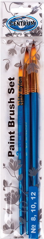 Кисти набор 3 штуки  8,10,12, высококачественный нейлон, конус