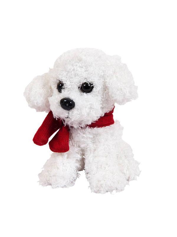 Мягкая игрушка Собака с шарфиком, 16см