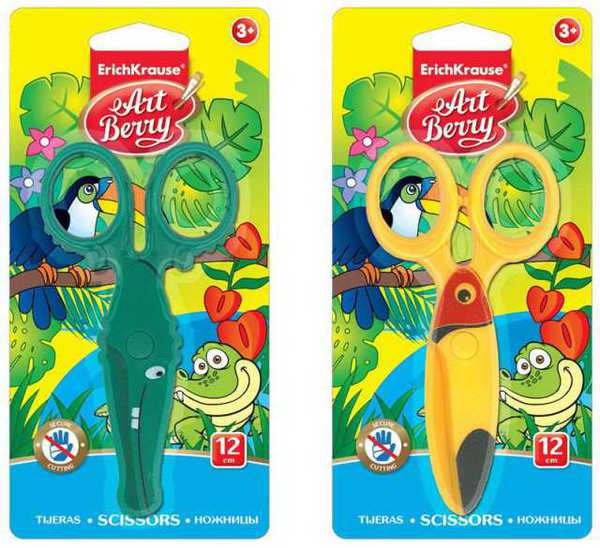 Ножницы ArtBerry пластиковые Wild friends (в блистере по 1 шт.) 02.09