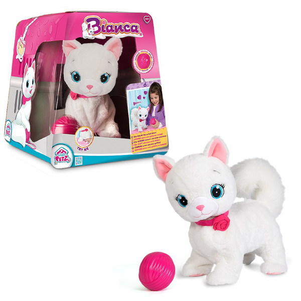 Игрушка интерактивная IMC Toys Club Petz Кошка Bianca интерактивная, в комплекте с клубком, на батарейках