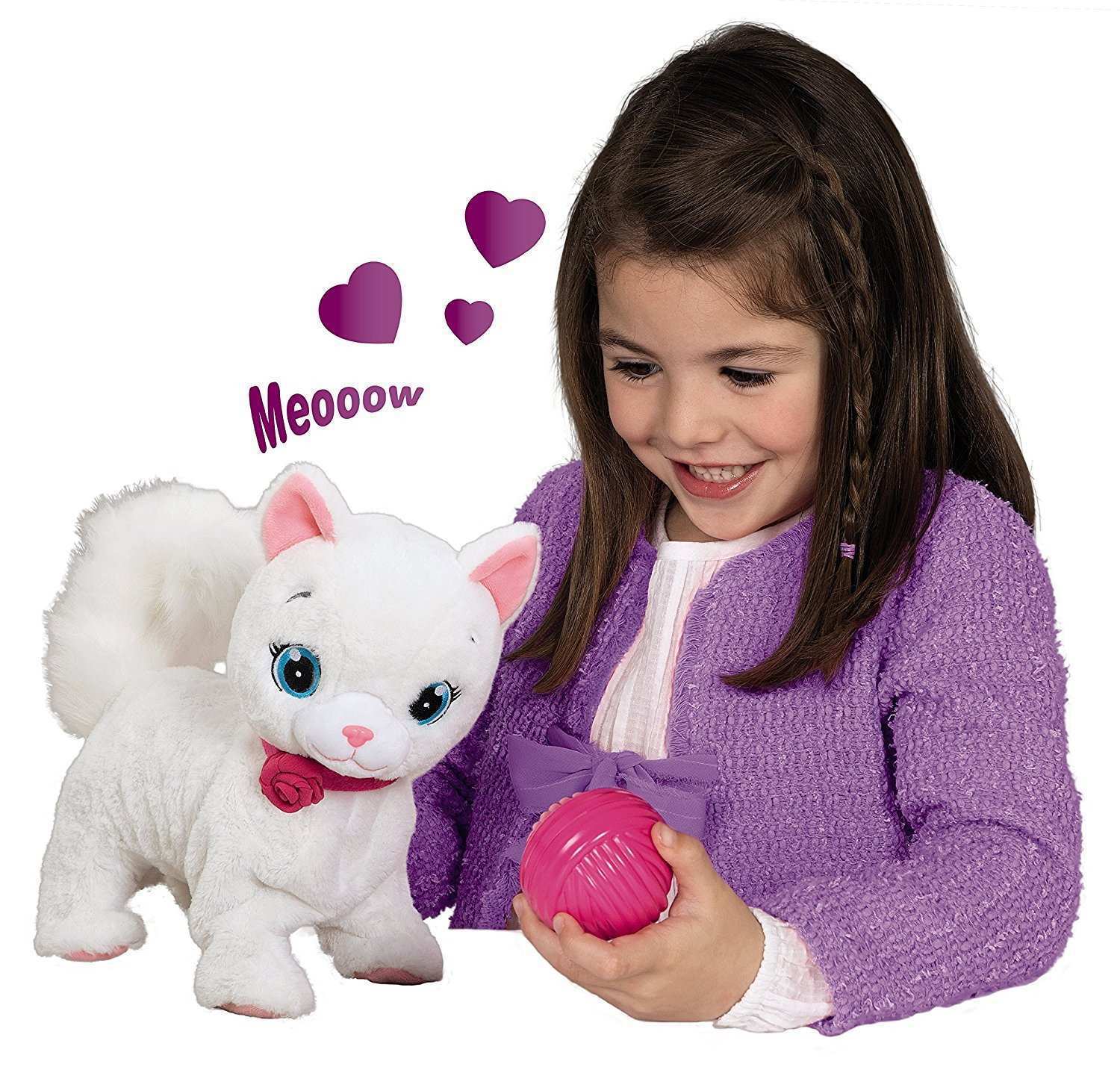 Игрушка интерактивная IMC Toys Club Petz Кошка Bianca интерактивная, в комплекте с клубком, на батарейках