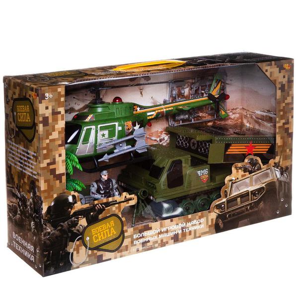 Игровой набор ABtoys Боевая сила. Военная техника с вертолетом, гидроциклом, фигуркой и аксессуарами, 6 предметов