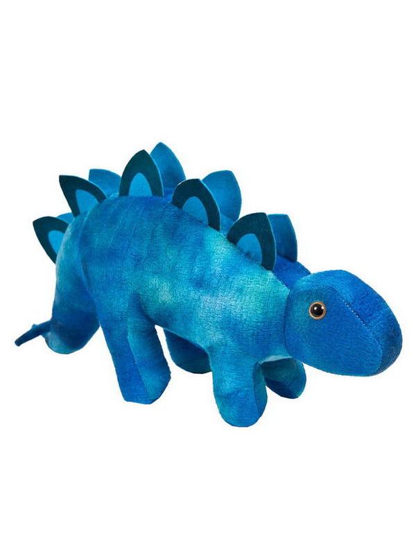 Мягкая игрушка ABtoys Dino World Динозавр Стегозавр синий, 33 см